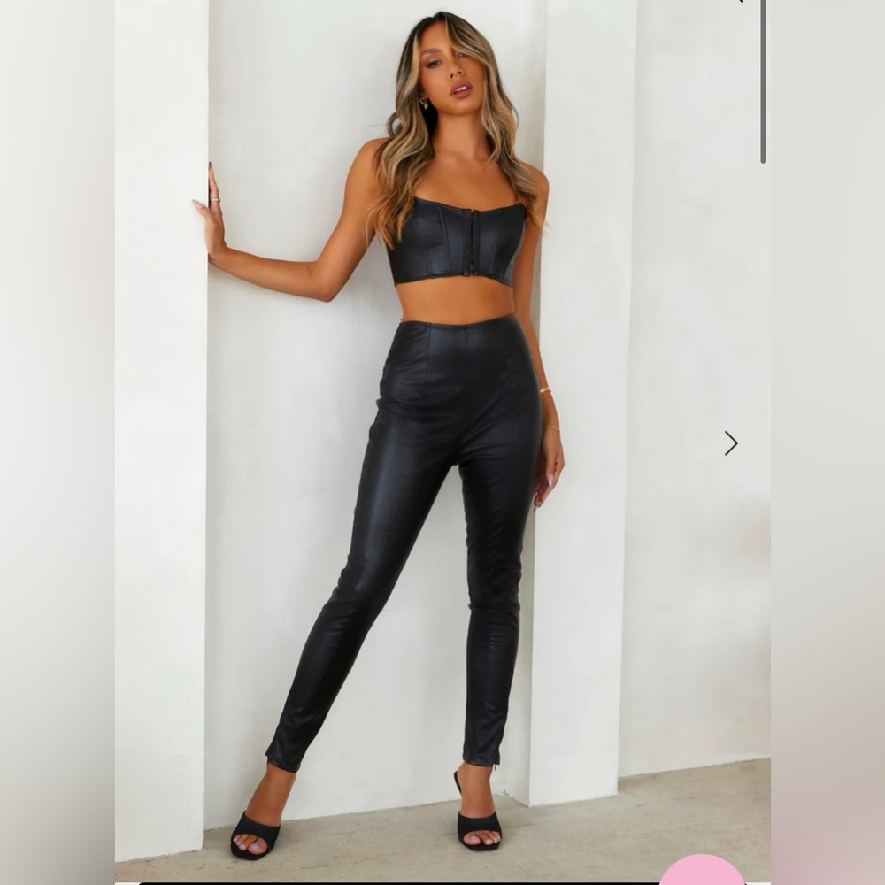 Faux leather pants